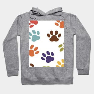 colourful dog paw prints Hoodie